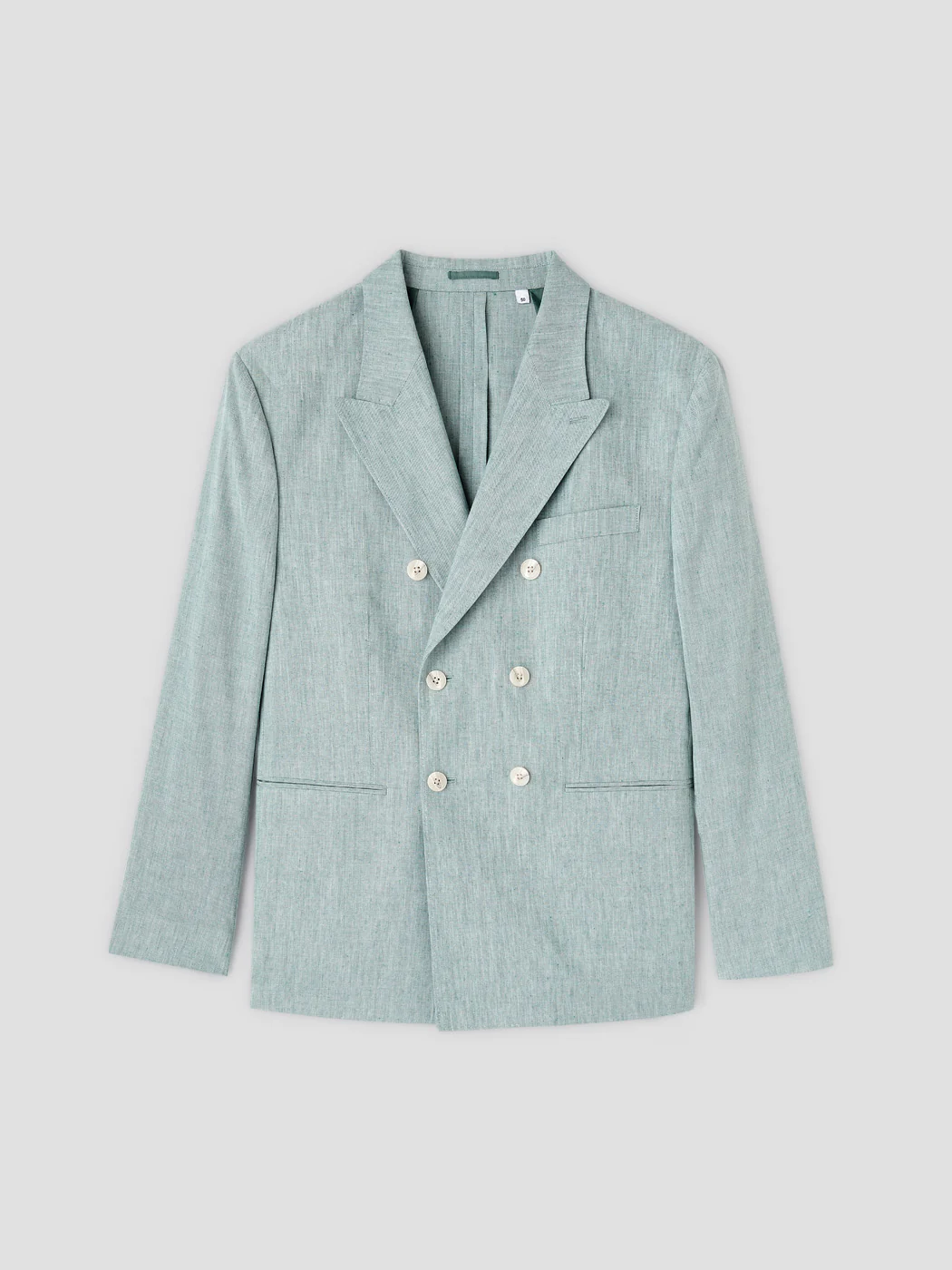 Veste de costume croisée en lin mélangé - Image 3