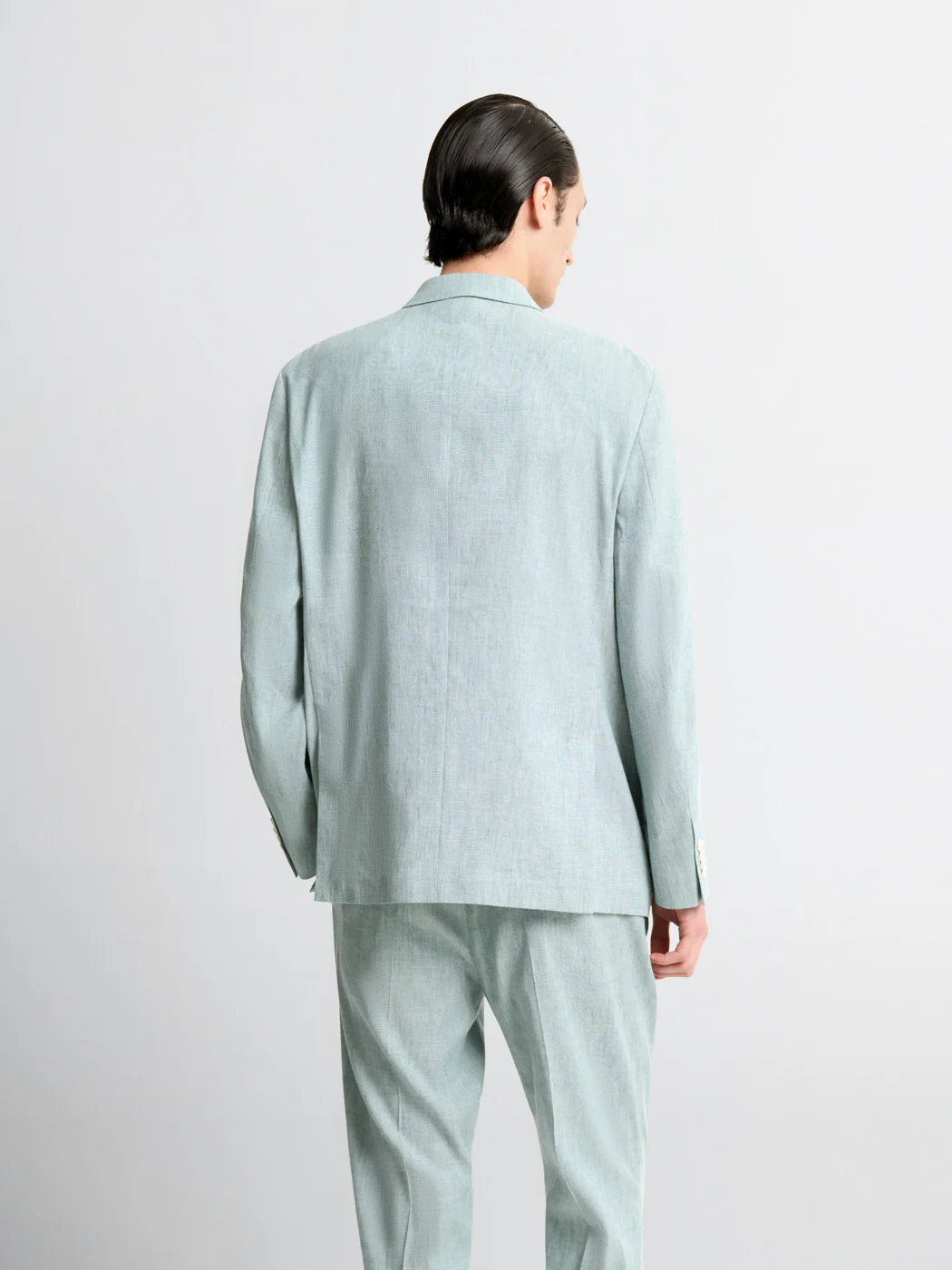 Veste de costume croisée en lin mélangé - Image 4